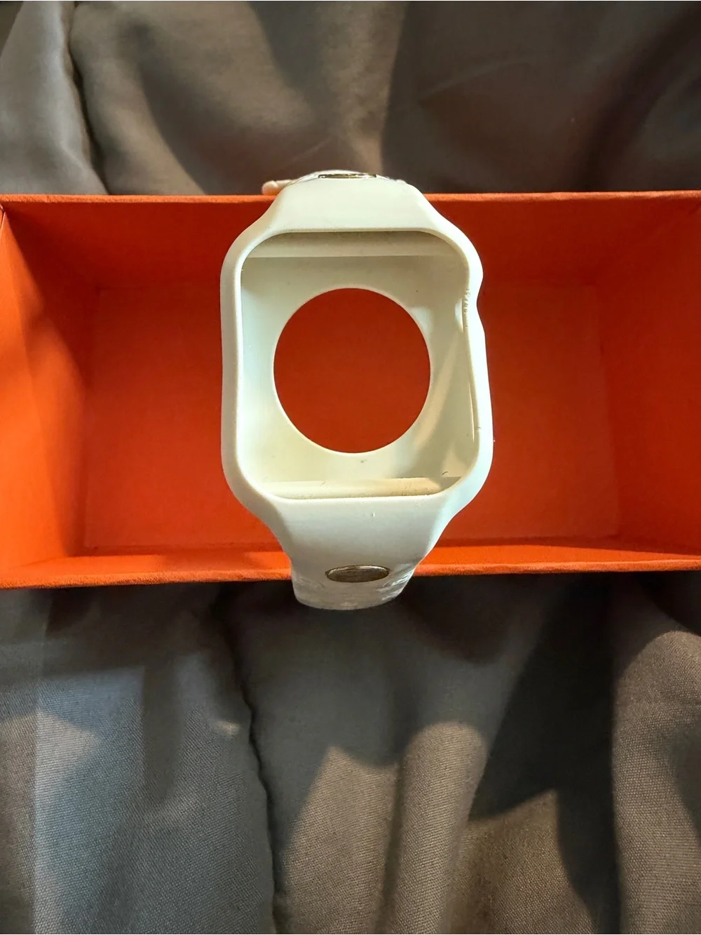 Tory Burch White Silicone Apple Watch Case & Band with Gold Logo